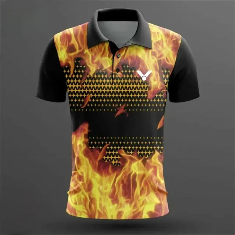 New Men's Short-sleeved Summer Casual Badminton Shirts Men's Sports Short-sleeved Polo Shirt Table Tennis T Shirt Running Men's