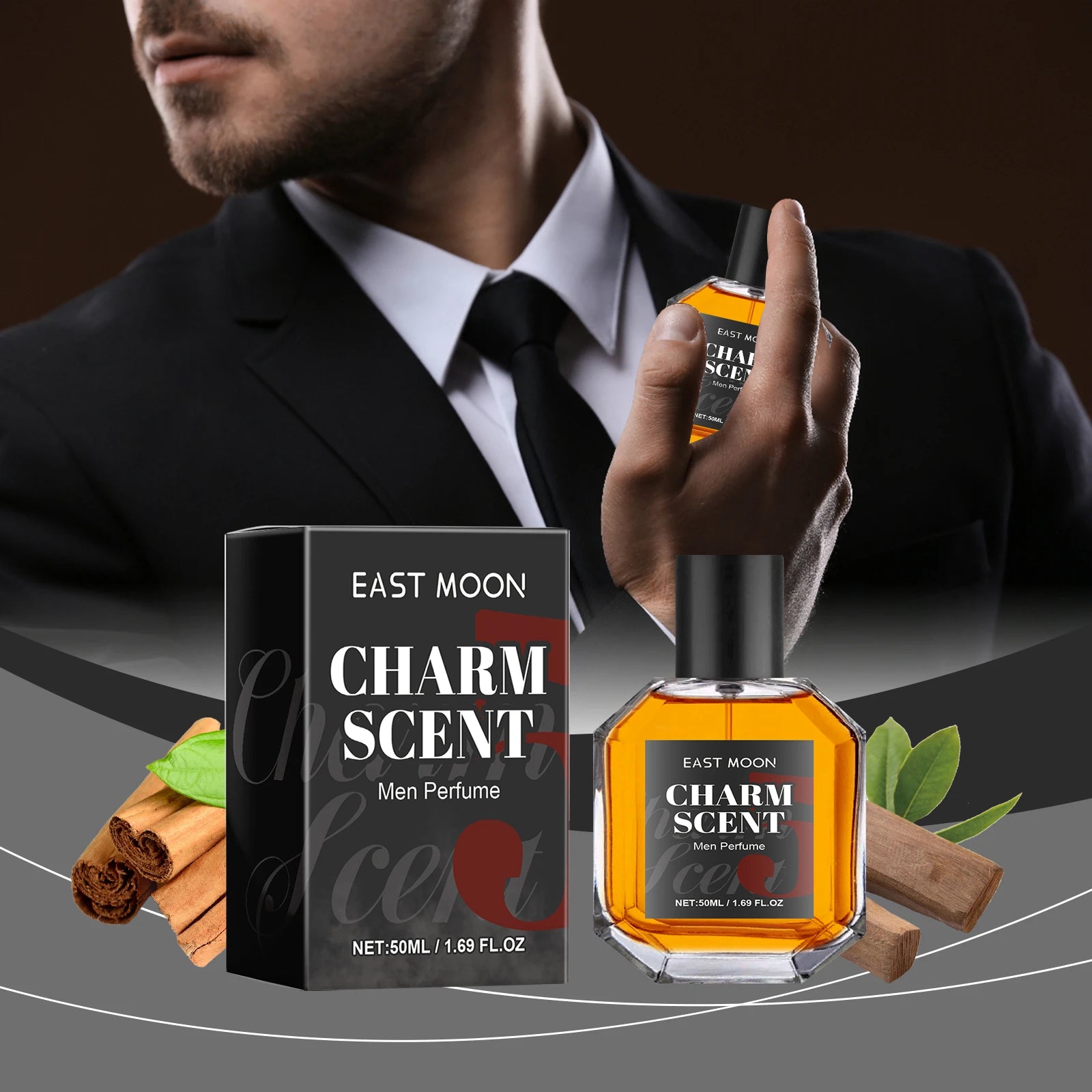 East Moon Men's perfume Long lasting Fragrance Wood Fragrance Fresh and Natural Release Men's Charm Perfume 50ML