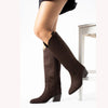 Brown Cowboy Boots for Women Knee High Winter Dress Shoes for Women Women Shoes Autumn Winter Fashion Long Tall Boot