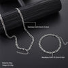 2pcs Street Hip Hop Stainless Steel Cuban Chain Necklace Bracelet Set for Men Chunky Chain Set Male Punk Jewelry