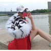 new raccoon fur collar Midlength Removable fox fur lining Send to overcome female Overcoat Ladies jacket Women's jacket