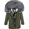 new raccoon fur collar Midlength Removable fox fur lining Send to overcome female Overcoat Ladies jacket Women's jacket