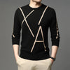 2022 New Fashion Brand Knit High End Designer Winter Wool Pullover Black Sweater for Man Cool Autum Casual Jumper Mens Clothing