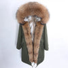 Maomaokong Women coat parkas natural Fox fur collar real Fur coat X-Long jacket Rabbit fur lining winter coats 2021