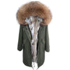 Maomaokong Women coat parkas natural Fox fur collar real Fur coat X-Long jacket Rabbit fur lining winter coats 2021