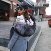 new raccoon fur collar Midlength Removable fox fur lining Send to overcome female Overcoat Ladies jacket Women's jacket