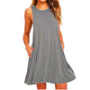 Dropshipping Simplee Sexy Holiday Sleeveless Summer Party Dress Women Gray Black Dresses O-neck Beach vestidos