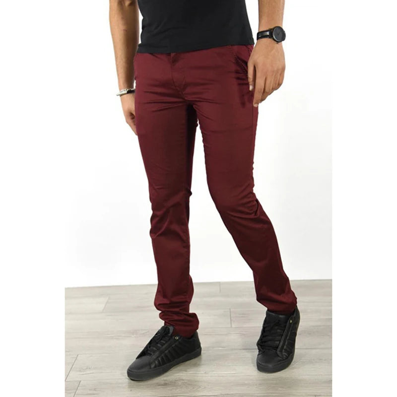 Slim Fit Straight Trousers Solid