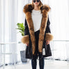 Maomaokong Women coat parkas natural Fox fur collar real Fur coat X-Long jacket Rabbit fur lining winter coats 2021