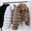 Maomaokong Real Fur Jacket  Women Winter Short Natural real Fox Fur Lady Zipper Fur Coat Female Warm Jacket  with Collar