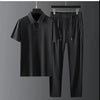 Minglu Summer Thin Male Sets (t-shirt+pants) Luxury Short Sleeve Sport Casual Silky Mens Set Fashion Loose Man Set Plus Size 4xl