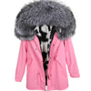 new raccoon fur collar Midlength Removable fox fur lining Send to overcome female Overcoat Ladies jacket Women's jacket