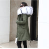 new raccoon fur collar Midlength Removable fox fur lining Send to overcome female Overcoat Ladies jacket Women's jacket