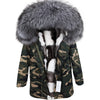 new raccoon fur collar Midlength Removable fox fur lining Send to overcome female Overcoat Ladies jacket Women's jacket