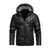 Fashion Leather Jacket Men Autumn Fleece Liner Pu Leather Coats with Hood Winter Male Clothing Casual White Motorcycle Jackets