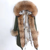 Maomaokong Women coat parkas natural Fox fur collar real Fur coat X-Long jacket Rabbit fur lining winter coats 2021