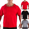 Men Casual Batwing Rag Shirt Male O-Neck Cotton Gym T-Shirt Male Fitness Gym Wear Breathable Bodybuilding Workout Muscle Tee Top