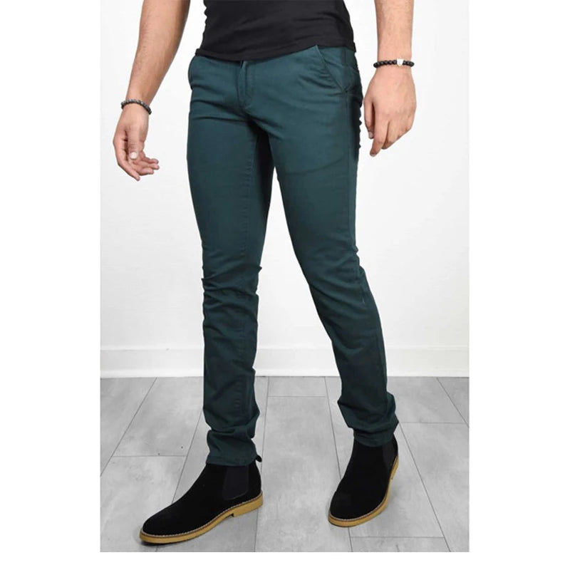 Slim Fit Straight Trousers Solid