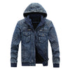 DIMUSI Men’s Denim Jacket Trendy Fashion Male Denim Jean Hoodies Casual Male Fleece Warm Windbreaker Cowboy Coats Mens Clothing