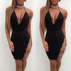 Sexy Women's Bandage Chooker Bodycon Dress V Neck Sleeveless Hollow Out Vestidos Ladies Evening Party Club Mini Sheath Dresses