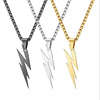 2021 Fashion Stainless Steel Retro Lightning Necklace Men's Hip Hop Party Locomotive Accessories Pendant Necklace Jewelry