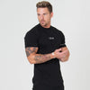 Men Cotton Short Sleeve T-shirt Fitness Slim Patchwork Black Shirt Male Brand Gym Tees Tops Summer New Fashion Casual Clothing