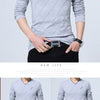 Mens Casual T-shirt Fashion Slim Long Sleeve V Neck Fitness T-shirts Tops Homme Tshirt Boyfriend Gift Harajuku Streetwear