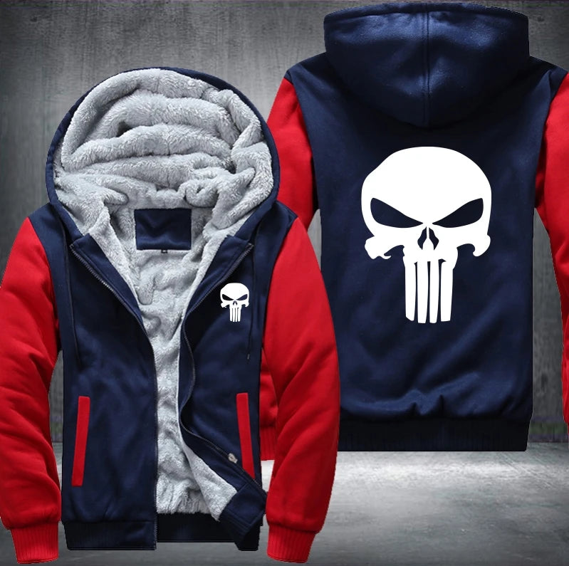 New US EU Plus Size  punisher superhero Novelty hoodies thicken arrival mens hoodie Fashion hoodies winter thicken fleece