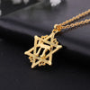 Lemegeton chai Pendant Necklace Men David Star Necklace Gold Color Chain Necklace Religious Symbols Jewelry Israel Jewish