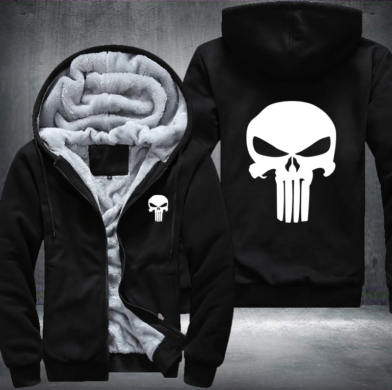 New US EU Plus Size  punisher superhero Novelty hoodies thicken arrival mens hoodie Fashion hoodies winter thicken fleece