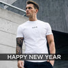 Men Cotton Short Sleeve T-shirt Fitness Slim Patchwork Black Shirt Male Brand Gym Tees Tops Summer New Fashion Casual Clothing