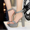 Brand Elegant sandals Women High Heels Pumps Super high heel 13cm Women's Banquet sandals waterproof platform toe sandals