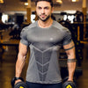 Compression Quick dry T-shirt Men Running Sport Skinny Short Tee Shirt Male Gym Fitness Bodybuilding Workout Black Tops Clothing