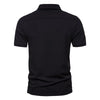 High quality European and American men's fashion lapel T-shirt sports hip-hop T-shirt cotton slim top 4 colors