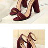 BIGTREE Shoes Summer Women Sandals Suede Sexy High Heels 2025 New Block Heel Sandals Female Shoes Women Heels Plus Size 42 43