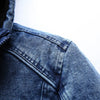 ABOORUN Men's Winter Denim Jackets Blue Fleece Hooded Jeans Jacket Brand Casual Cotton Coat for Male