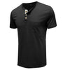 2201 Summer Men T-Shirts Casual Henry Neck Fashion Simple All-Match Pocket Gentlemen Youth Slim Fit Short Sleeve Daily Tees Male