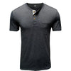 2201 Summer Men T-Shirts Casual Henry Neck Fashion Simple All-Match Pocket Gentlemen Youth Slim Fit Short Sleeve Daily Tees Male