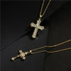 NEWBUY Gold Color Jesus Cross Pendant Stainless Steel Chain Necklace For Women Men Classic Design Christain Jewelry Gift