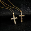 NEWBUY Gold Color Jesus Cross Pendant Stainless Steel Chain Necklace For Women Men Classic Design Christain Jewelry Gift