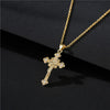 NEWBUY Gold Color Jesus Cross Pendant Stainless Steel Chain Necklace For Women Men Classic Design Christain Jewelry Gift