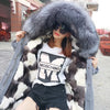 new raccoon fur collar Midlength Removable fox fur lining Send to overcome female Overcoat Ladies jacket Women's jacket