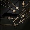 NEWBUY Gold Color Jesus Cross Pendant Stainless Steel Chain Necklace For Women Men Classic Design Christain Jewelry Gift