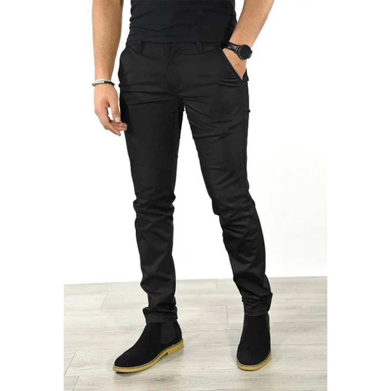 Slim Fit Straight Trousers Solid