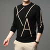 2022 New Fashion Brand Knit High End Designer Winter Wool Pullover Black Sweater for Man Cool Autum Casual Jumper Mens Clothing