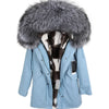 new raccoon fur collar Midlength Removable fox fur lining Send to overcome female Overcoat Ladies jacket Women's jacket