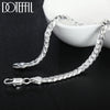 DOTEFFIL 925 Sterling Silver 8/16/18/20/22/24 Inch 6mm Side Chain Necklace Bracelet For Woman Men Fashion Charm Wedding Jewelry