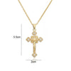 NEWBUY Gold Color Jesus Cross Pendant Stainless Steel Chain Necklace For Women Men Classic Design Christain Jewelry Gift