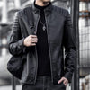 Pu Leather Jacket Men Winter Leahter Jacket Male Stand Collar Casual Windbreaker Trendy Mens Clothing Black Blue