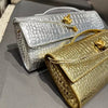 2025 Luxury Designer New Crocodile Pattern Evening Banquet Bag Cow Leather Style Crossbody Bag Horizontal Shoulder Handbag Women